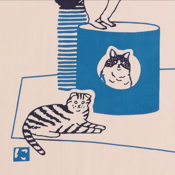 Nijiyura Tenugui, Cat Tower Pink Five Elements Home