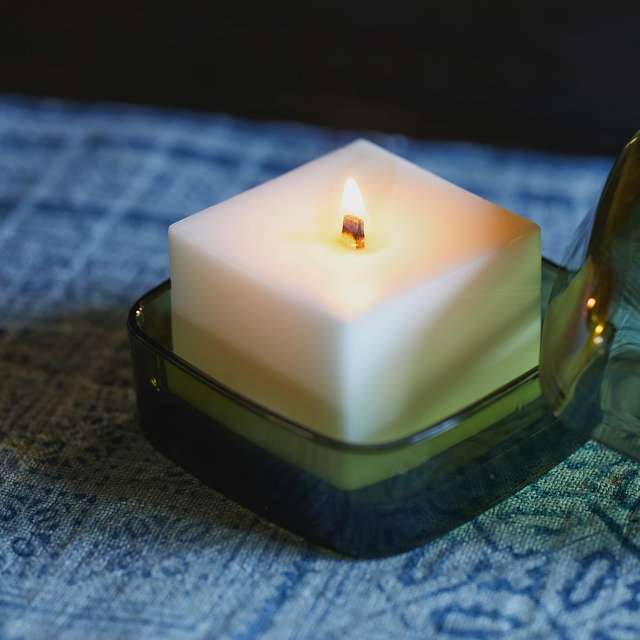 Kurashi no Kaori Candle Vessel, Green Glass