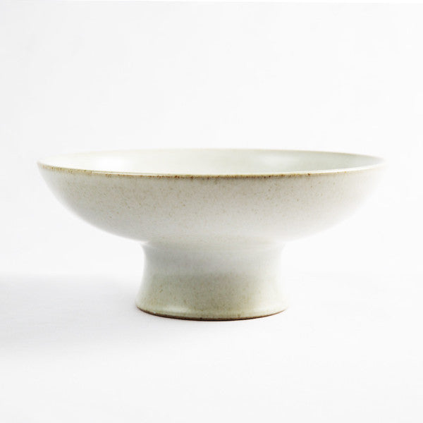 High Footed Bowl, Pearl White