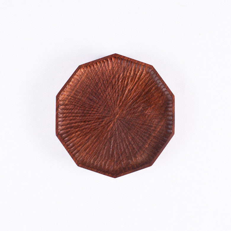 Small Polygon Walnut Plate