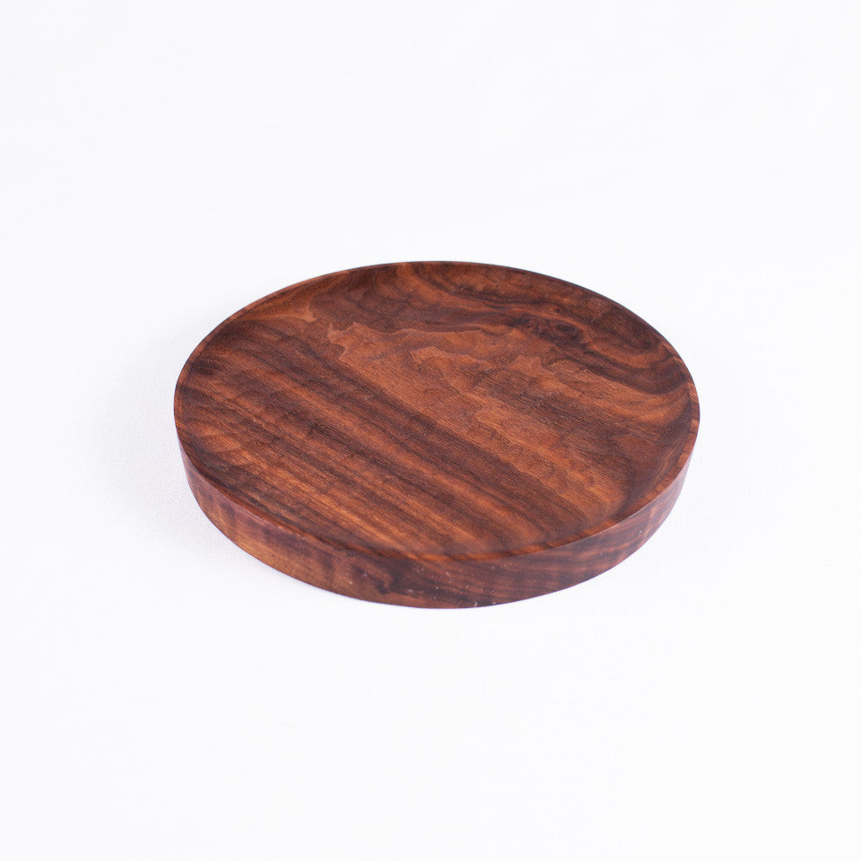 Small Round Walnut Plate