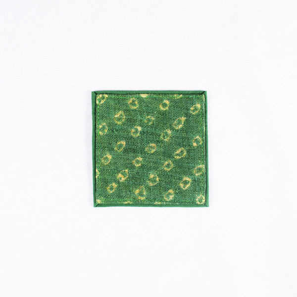 Tie Dye Pea Pattern Handmade Coaster, Avocado