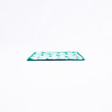 Tie Dye Mini Fan Pattern Handmade Coaster, Avocado/Cream