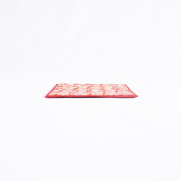 Tie Dye Mini Fan Pattern Handmade Coaster, Cherry/Blue