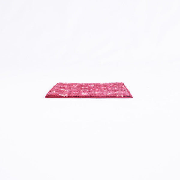 Tie Dye Pea Pattern Handmade Coaster, Burgundy