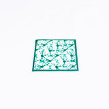 Tie Dye Mini Fan Pattern Handmade Coaster, Avocado/Cream