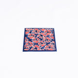 Tie Dye Mini Fan Pattern Handmade Coaster, Indigo/Burgundy