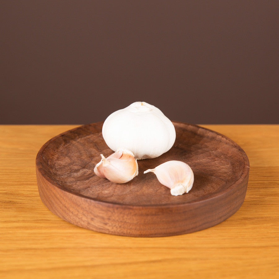 Small Round Walnut Plate