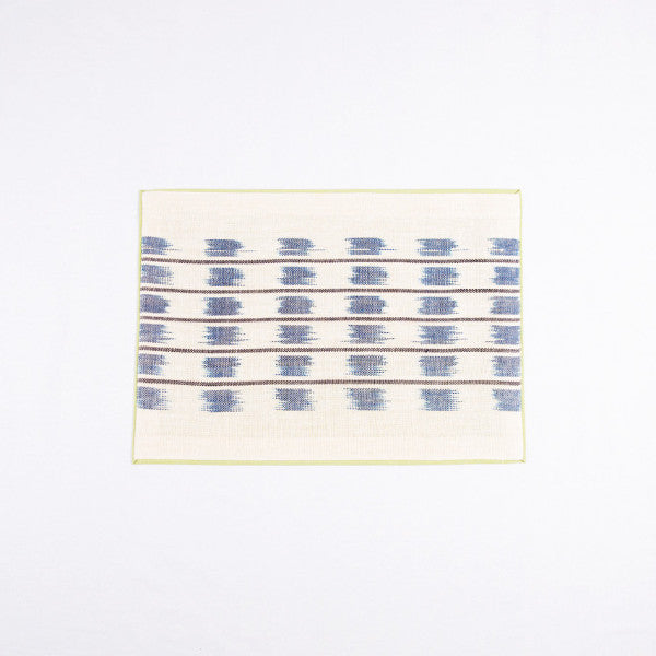 Dyed Hemp Twine Line Pattern Handmade Placemat, Avocado