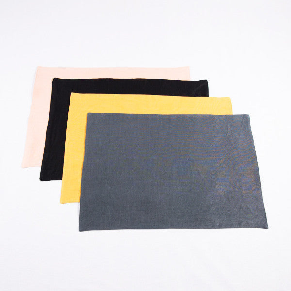 The Gourmet French Linen Placemat, Charcoal Black