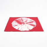 Tie Dye Sunflower Pattern Handmade Placemat, Burgundy