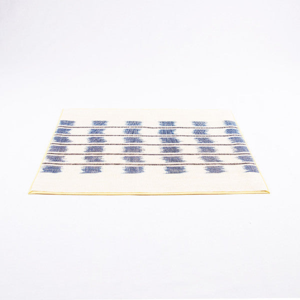 Dyed Hemp Twine Line Pattern Handmade Placemat, Lemon