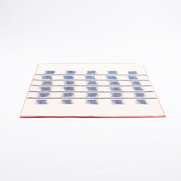 Dyed Hemp Twine Line Pattern Handmade Placemat, Pink