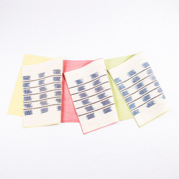 Dyed Hemp Twine Line Pattern Handmade Placemat, Avocado