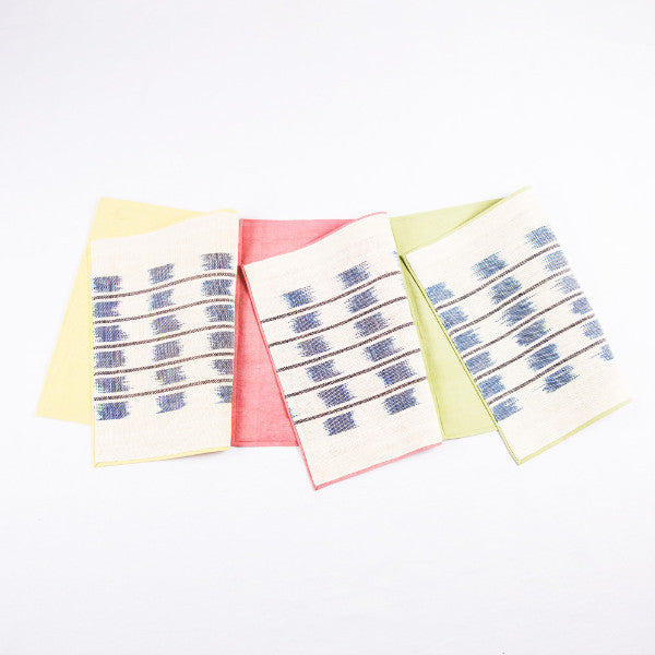 Dyed Hemp Twine Line Pattern Handmade Placemat, Lemon