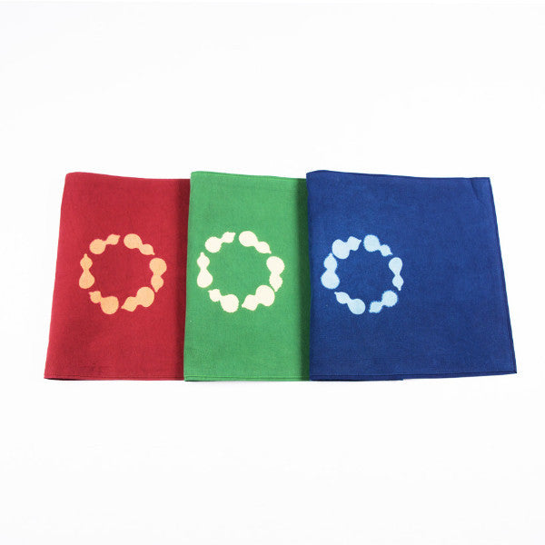 Discharge Print Gourd Pattern Handmade Placemat, Grape