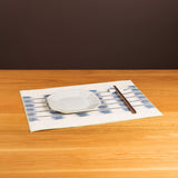 Dyed Hemp Twine Line Pattern Handmade Placemat, Avocado