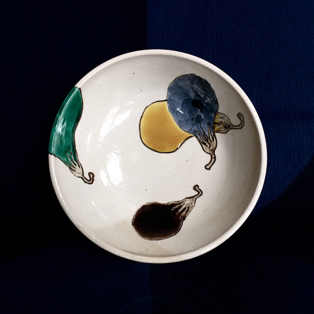 Hand Painted Eggplant Bowl