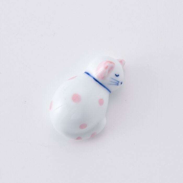 Hand-painted Chopstick Rest, Pink Cat