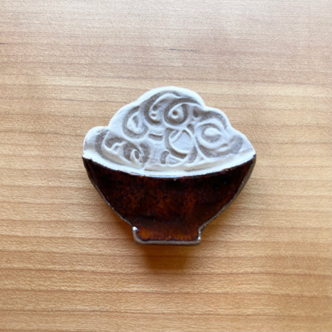 Rice Bowl Chopstick Rest, Brown