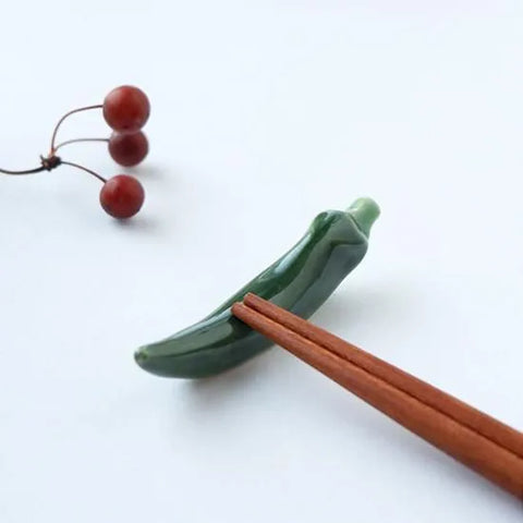 Green Chili Pepper Chopstick Rest