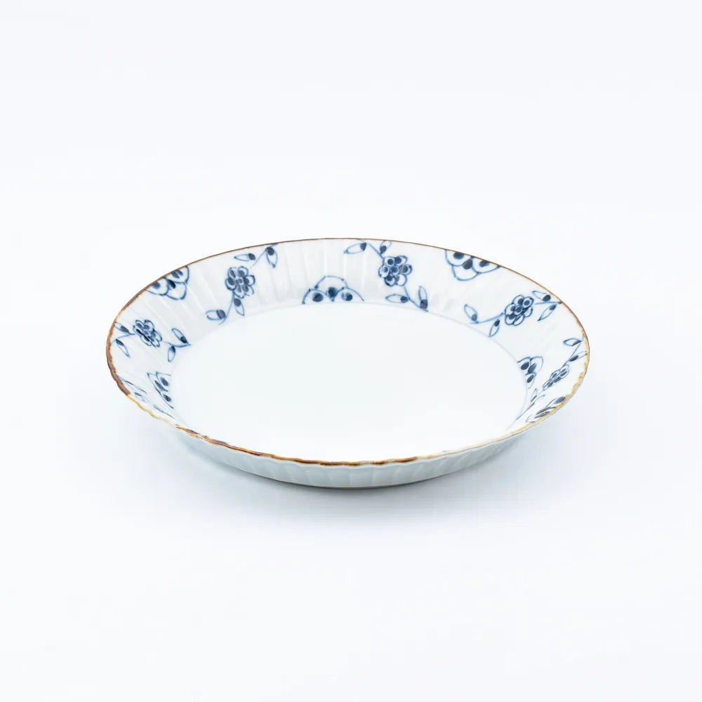Large Rimmed Bowl, Flowering Vines
