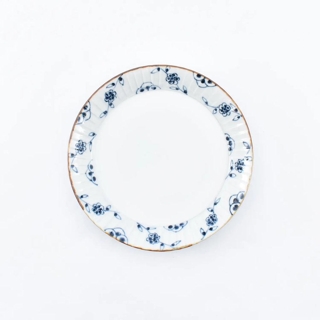 Large Rimmed Bowl, Flowering Vines