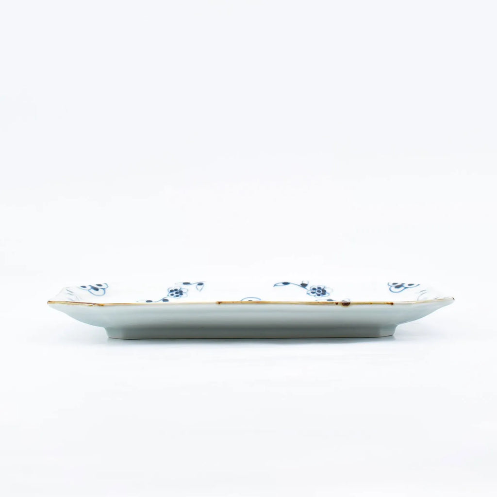 Octagonal Bowl, Flowering Vines