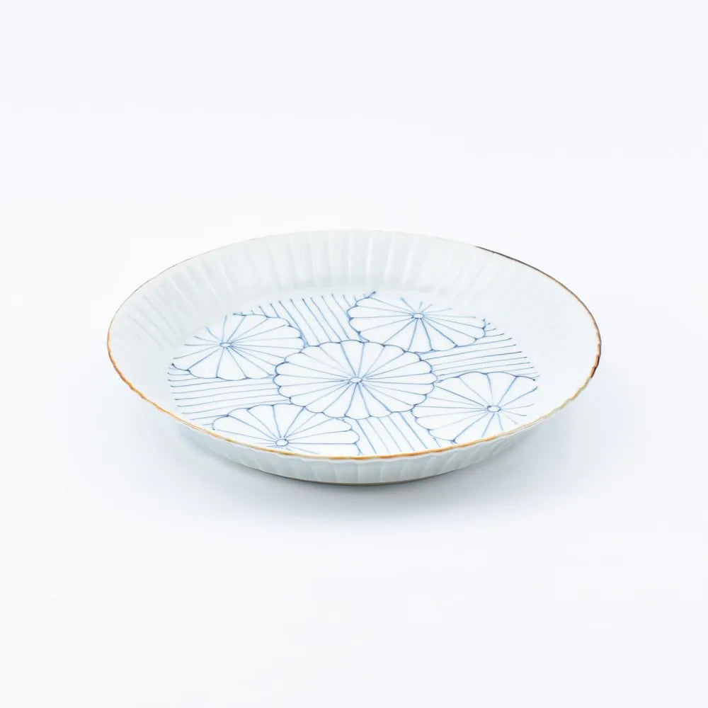 Large Rimmed Bowl, Chrysanthemum