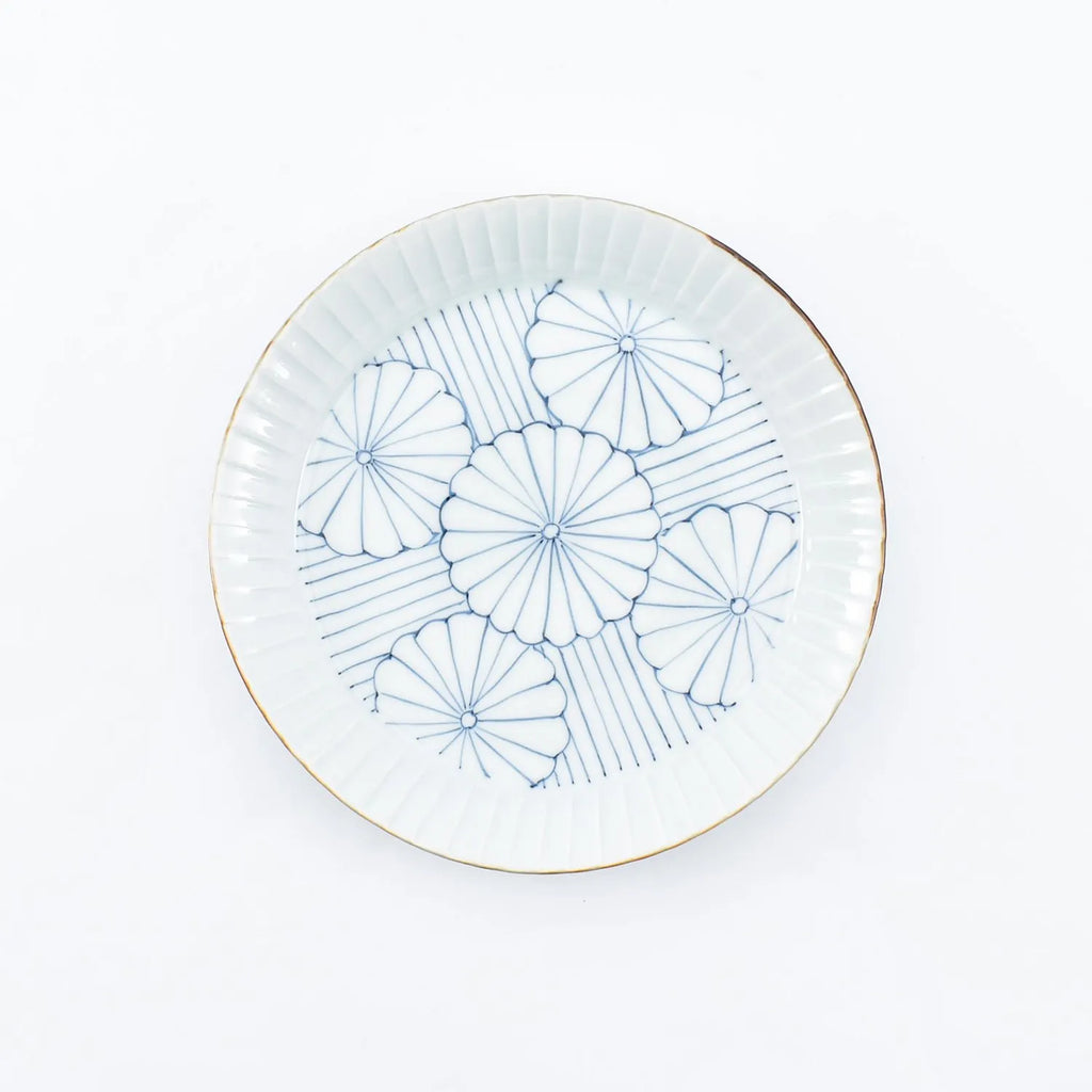 Large Rimmed Bowl, Chrysanthemum