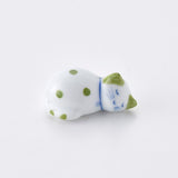 Hand-painted Chopstick Rest, Green Cat