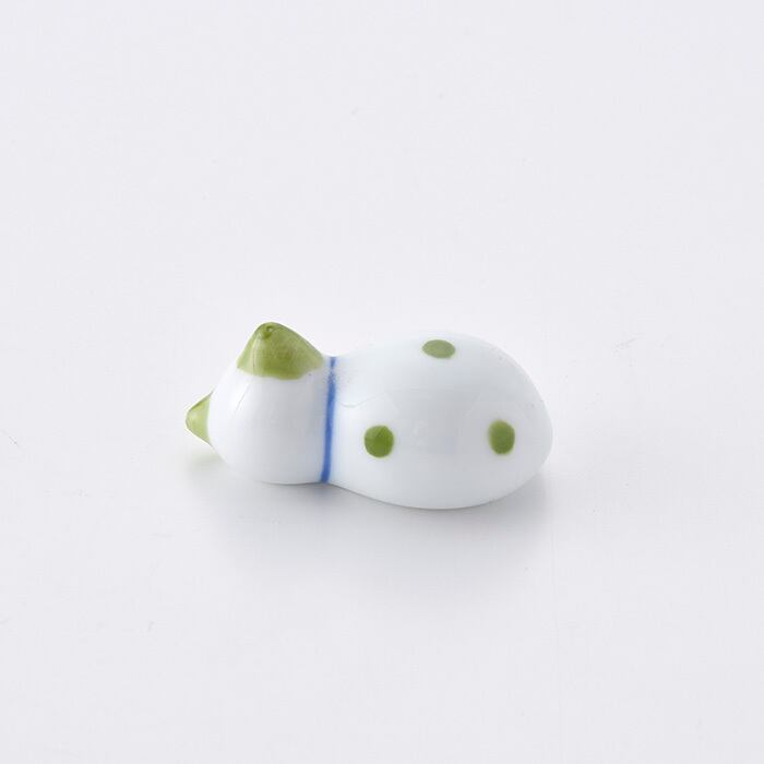 Hand-painted Chopstick Rest, Green Cat