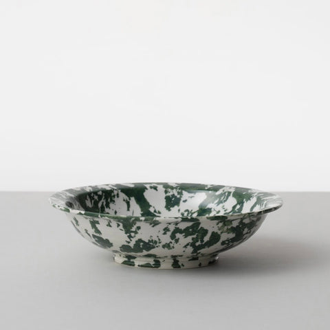 Mandala Rim Bowl, Green with White