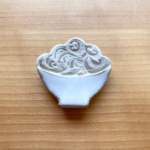 Rice Bowl Chopstick Rest, White
