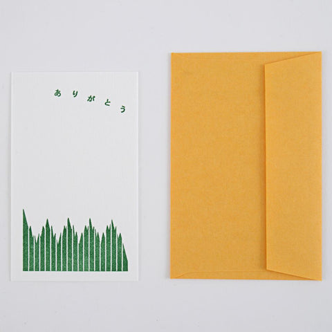 Mini Greeting Card, Thank You, Bamboo Print