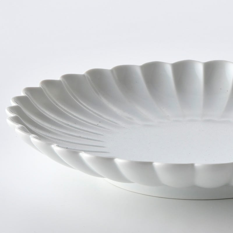 White Kikuko Plate, Large