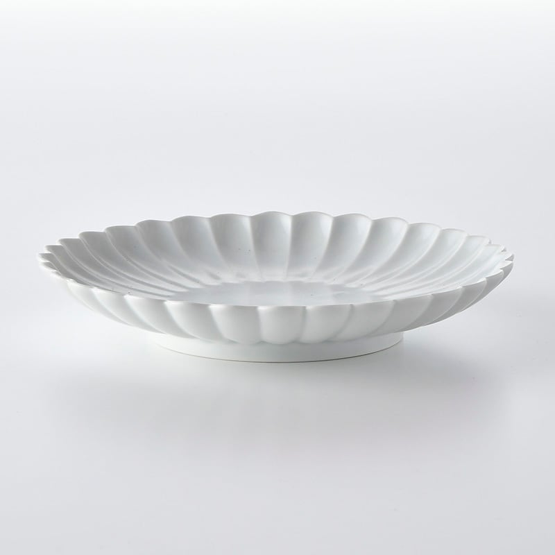 White Kikuko Plate, Large