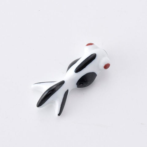Hand-painted Chopstick Rest, Black Goldfish