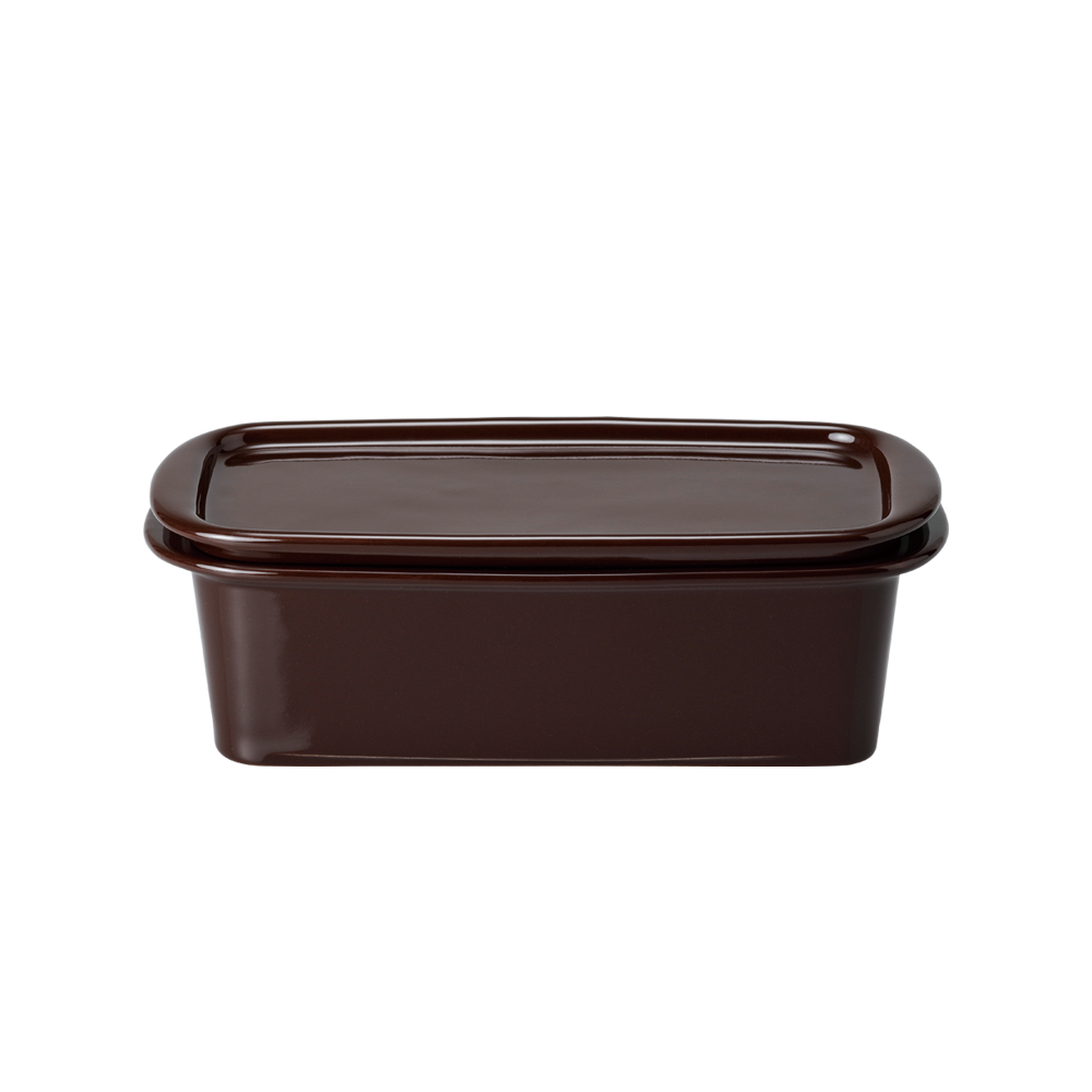 Small Ceramic Canister, Dark Brown