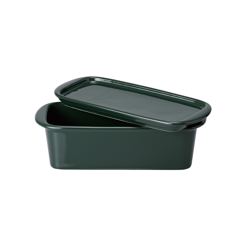 Small Ceramic Canister, Dark Green