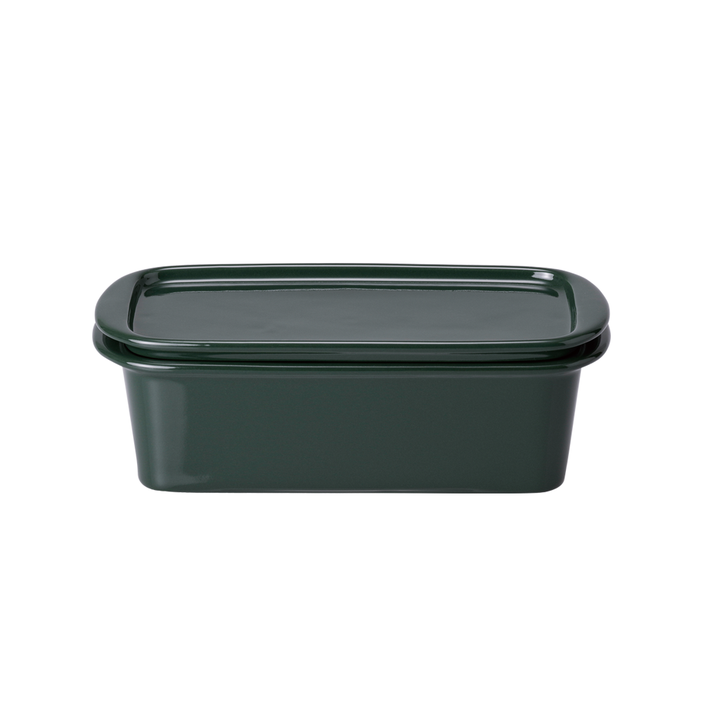 Small Ceramic Canister, Dark Green