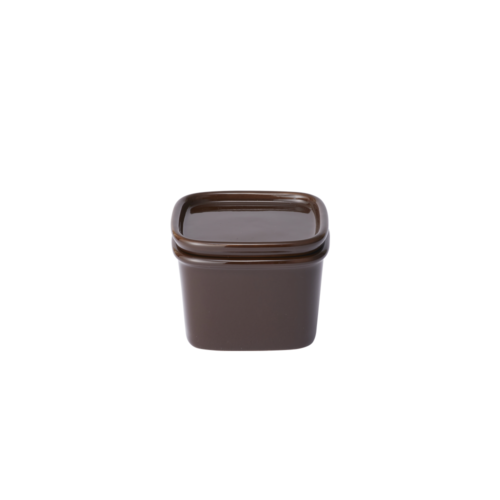 Mini Ceramic Canister, Dark Brown