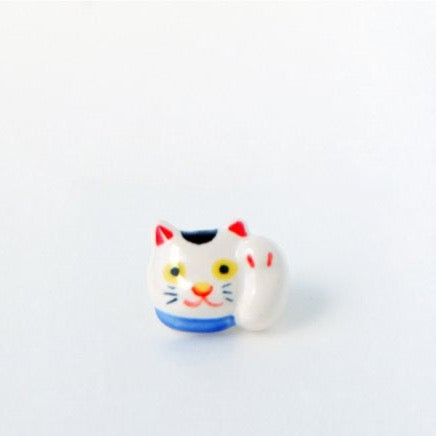 Ceramic Pin, Left Paw Lucky Cat
