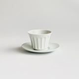 Kyusu Teacup with Saucer, Milky White Glaze