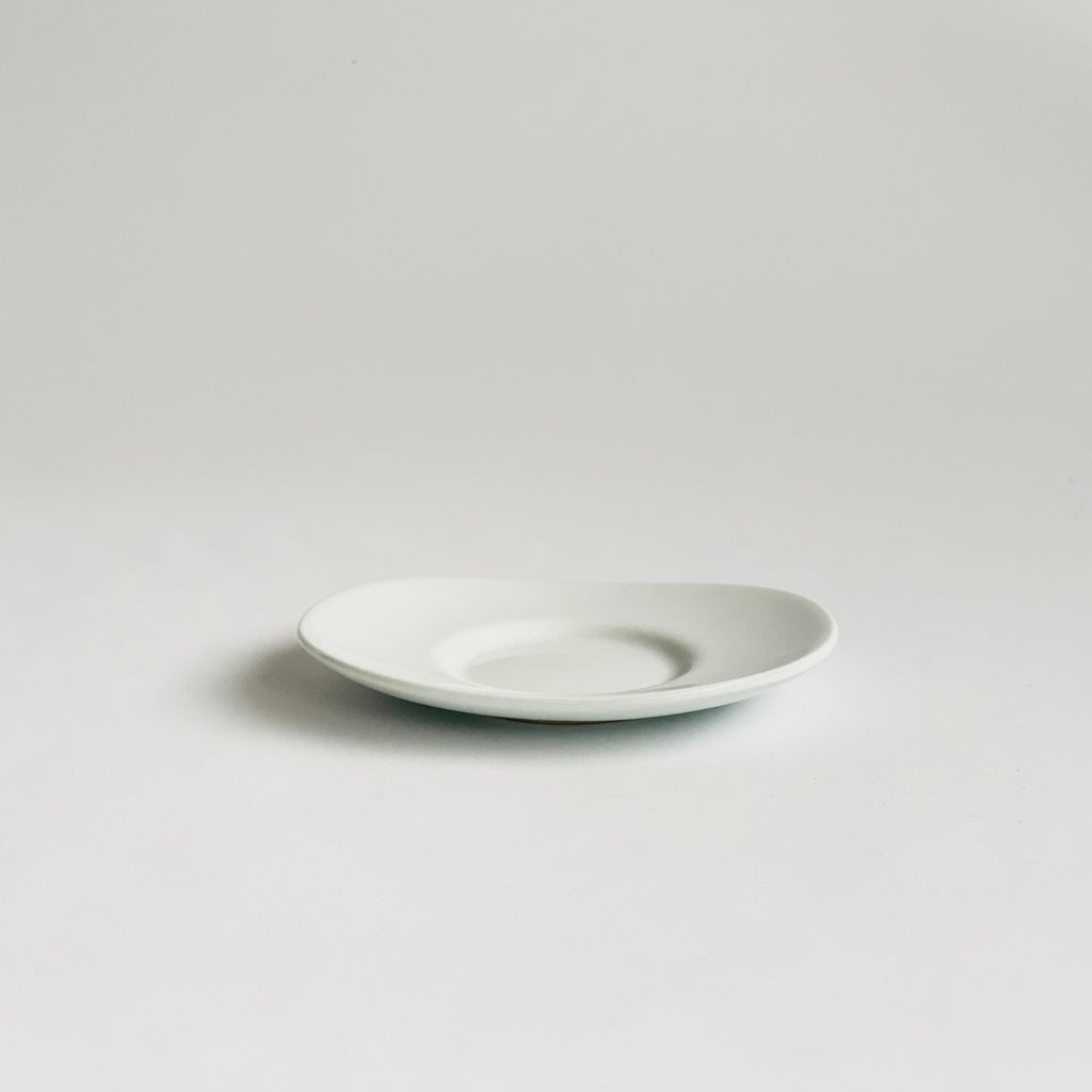 Kyusu Teacup with Saucer, Milky White Glaze