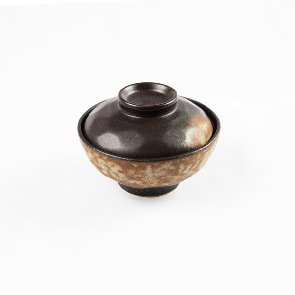 Soup Bowl with Lid, Tortoise Shell