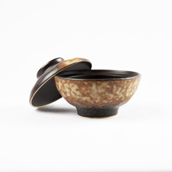 Soup Bowl with Lid, Tortoise Shell