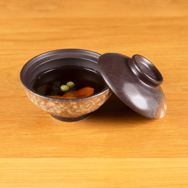 Soup Bowl with Lid, Tortoise Shell