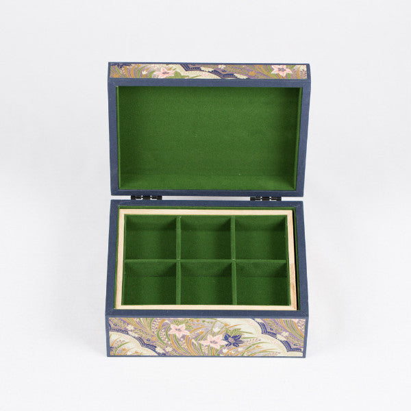 Japanese Washi Paper Jewelry Box, Pink/Purple Floral