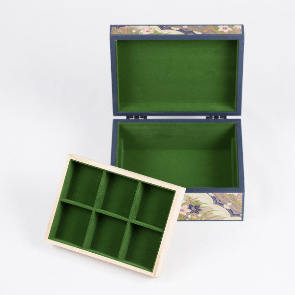 Japanese Washi Paper Jewelry Box, Pink/Purple Floral